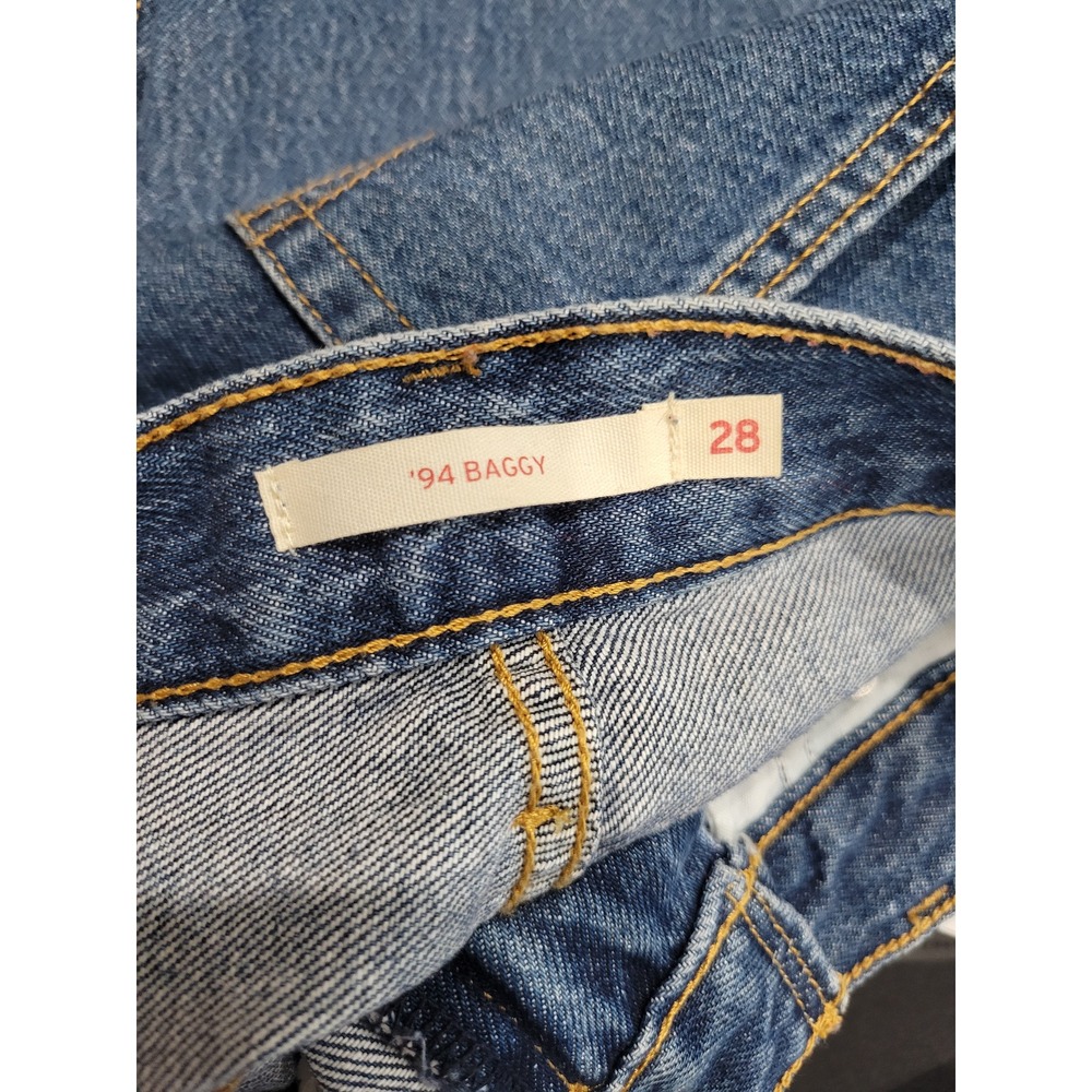 Levis 94 Baggy Jeans Womens 28 Medium Wash Blue Relaxed Straight Leg 3514-0008 - Picture 8 of 8